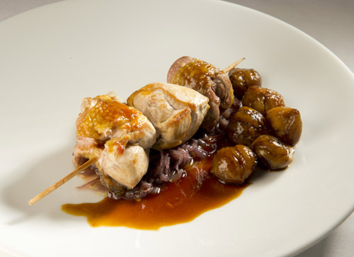 Ponthier - Guinea fowl kebab with chestnuts, red onion chutney