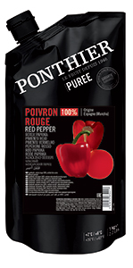 Purées de fruit réfrigérées 1kg Poivron Rouge 100% ponthier