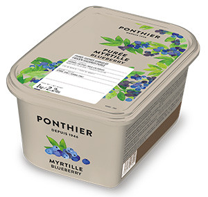 Purées de fruit surgelées 1kg Myrtille Sauvage, Cultivée ponthier