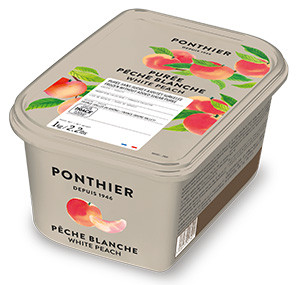Purées de fruit surgelées 1kg Pêche Blanche ponthier