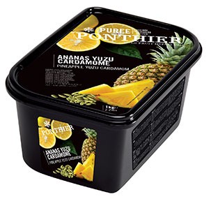 Frozen fruit purees 1kg Pineapple Yuzu Cardamom ponthier