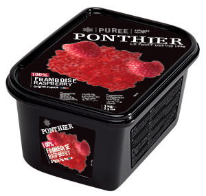 Frozen fruit purees 1kg Raspberry 100% ponthier
