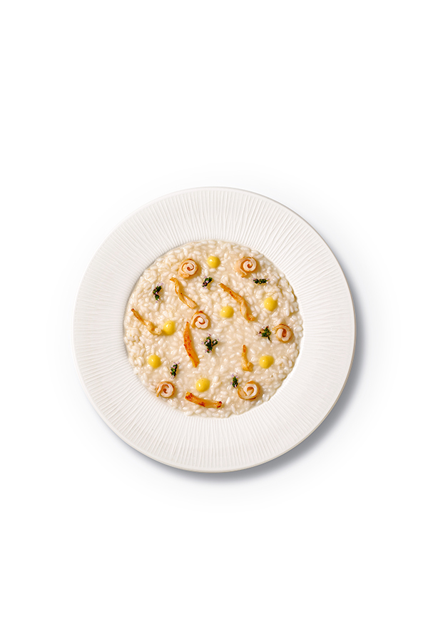 Ponthier - Risotto de calamares y crema de bergamota y yuzu