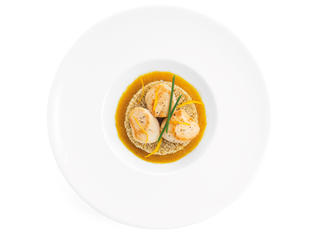 Ponthier - Scallops, orange and yellow pepper