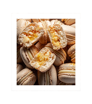 recette Ponthier Macarons aux agrumes Citron de Menton IGP (Broyé) Clémentine de Corse IGP (Broyé) Yuzu (Broyé)