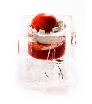 recette Ponthier Süße Schnee-Insel mit Erdbeeren Erdbeere  Camarosa  