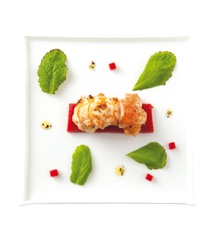 recette Ponthier Roasted langoustine with peppercorns,  wild strawberry jelly Wild strawberry  