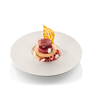 recette Ponthier Raspberry verbena plated dessert   