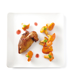 recette Ponthier Pigeon with verbena  and ruby peach Ruby peach  
