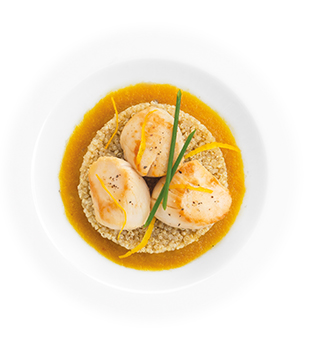 recette Ponthier Saint-Jacques, orange et poivron jaune Poivron Jaune 100%  