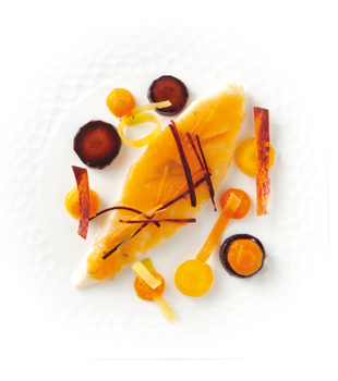 recette Ponthier John Dory iced with Quercy melon, carrots Melon 100%  