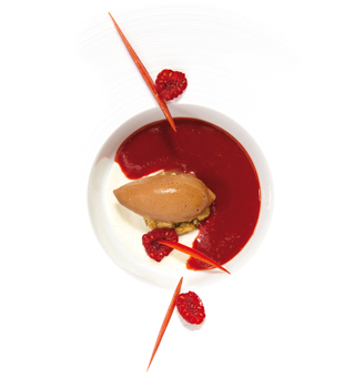 recette Ponthier Sopa helada de frambuesa Willamette y pimiento rojo, ganache Frambuesa Pimiento Rojo 100% 