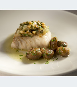 recette Ponthier Fillet of cod, grenoble sauce with chestnuts Chestnut  